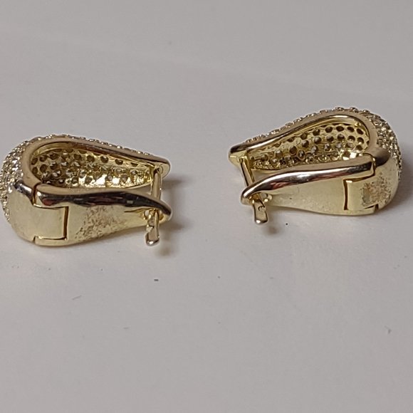 Very Pretty Little Gold Tone 925 China Hoop Earrings - Picture 3 of 14